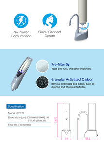 Sistema de filtración de agua de plástico manual de 10 pulgadas para agua potable limpia para el hogar - Product Image 6