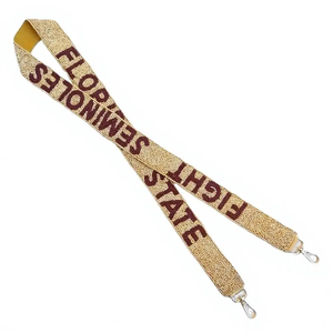 GAMEDAY Beaded <b>Strap</b> Fashionable Red with White Text Metal Clips - Product Image 3