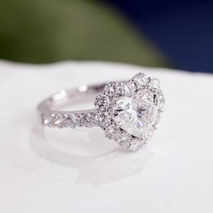 Anillo de eternidad con diamantes de moissanita talla corazón para mujer, plata 925, regalo romántico para aniversario, joyería clásica - Product Image 5