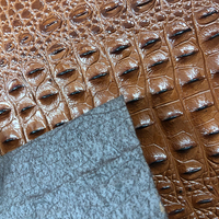 Kulit Buaya Aligator Tekstur Butiran 0.7MM Tebal Anti Pil, Bahan Kulit untuk Pakaian, Sepatu, Tas, Sofa, Koper, Sabuk, Furnitur