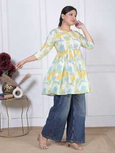 Haut tendance pour femmes, imprimé floral multicolore, style peplum court, pour le bureau, l'université ou le quotidien. - Product Image 2