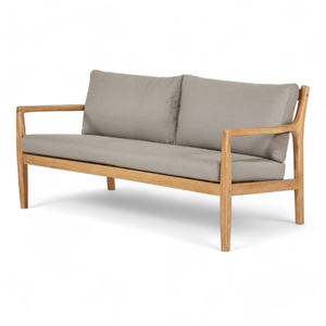 Solid Wood Garden Sofa Set with Teak Timber Frame Quick Dry Foam <b>Cushions</b> <b>Rectangular</b> Coffee Table and Lounge Chairs - Product Image 3