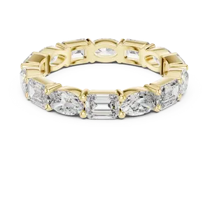 Alternating <b>Emerald</b> Oval Blue Stone Eternity <b>Band</b> 10K 14K 18K Solid Gold Unisex Collet <b>Ring</b> IGI Certified Fine Jewelry Gift - Product Image 1