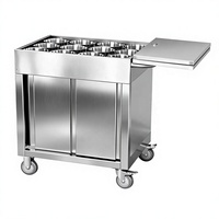 Chariot à condiments en acier inoxydable NSF, chariot à sauces mobile, chariot à assaisonnements avec armoire de rangement pour restaurant, buffet