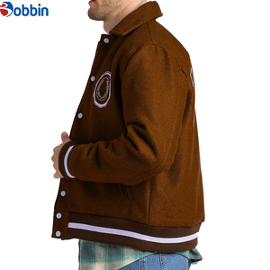 BOBBIN INDUSTRIES. Veste de baseball d'hiver pour homme, style streetwear, veste varsity verte, style street, patch brodé, col rabattu - Product Image 6