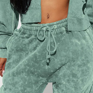 New Arrival Casual Solid Acid Wash <b>Tracksuit</b> Custom Breathable Cotton Polyester Custom Colors Sizes Logos <b>tracksuit</b> 100% cotton - Product Image 5