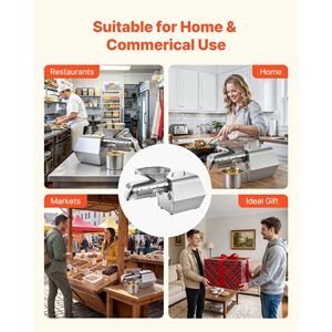 Presse à huile électrique automatique 1250W, capacité 11 LBS/H, 220V, extracteur d'huile pour usage domestique et commercial - Product Image 6