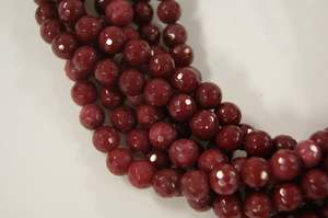 <b>Ruby</b> Jade Faceted Round Gemstone Beads AA+ Quality Color Change Effect Red Jewelry Making Loose Beads Wholesale - Product Image 3