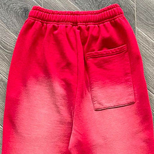 Pantalones Deportivos Rojos de Algodón para Hombre, de Alta Calidad, Cintura Elástica con Cordón, Pierna Ancha, Estilo Casual, con Estampado de Letras en la Pierna Derecha, para Otoño - Product Image 3