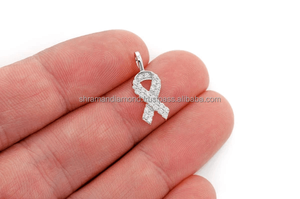 Pendentifs Ruban de Sensibilisation SHRAMAN DIAMOND en Or 14K Unisexe, Moissanite de Qualité Supérieure, Breloques de Bijoux Tendance de Luxe Personnalisées - Product Image 5