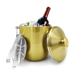 Seau à glace noir en métal avec base à motif diamant, couvercle assorti et pince à glace pour fêtes, mariages et événements, articles de bar. - Product Image 2