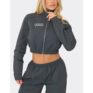 2026 Women Autumn Soft shell <b>Jacket</b> Polyester Streetwear for Outdoor Camping Water Repellent Sexy Fashion Crop Top - Product Image 4