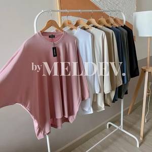 เสื้อผู้หญิงผ้าฝ้ายทรงแบทวิง สวมใส่สบาย - Product Image 1
