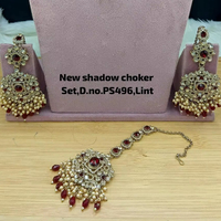Parure de collier ras-du-cou et boucles d'oreilles de luxe, haute qualité, dernier design, vintage, en cuivre plaqué or, perles et Kundan, pour mariage et fête