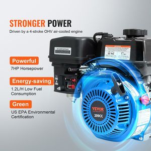 Pompa per rifiuti a benzina da 6,5 HP, 132 GPM, motore a 4 tempi, sollevamento massimo 98 piedi, pompa per trasferimento acqua con portata massima 26 piedi, per piscina, 2 pollici/50 mm - Product Image 4