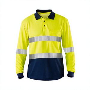 Polo de travail haute visibilité en polyester avec logo personnalisé, vêtements de sécurité réfléchissants, vêtements de travail haute visibilité, chemise de travail - Product Image 4