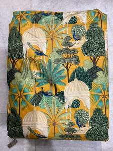 Hand Block Printed Cotton Running Fabric by the Yard, Soft Breathable Textile for Dressmaking, Home Decor and Craft Projects - Product Image 2