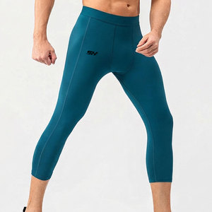 Leggings de compression pour hommes à taille élastique mi-haute, vente en gros, prix abordable, service OEM, tenue de sport durable, coupe décontractée et ajustée - Product Image 1
