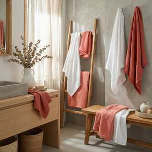 Green Cotton Waffle Weave <b>Bath</b> Towel Set Eco-Friendly Absorbent Soft Texture Bathroom Linen Custom Design <b>Bath</b> And Gym Towels - Product Image 5