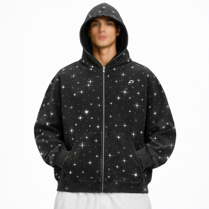 Sweat à capuche zippé en polaire thermique pour homme, style masque, veste streetwear d'hiver, chaud, respirant, épais, production en gros - Product Image 6
