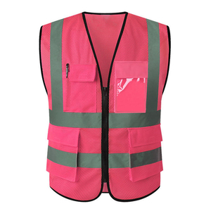 Gilet de sécurité personnalisé avec logo, matériau réfléchissant haute visibilité, maille polyester respirante pour le personnel des bâtiments commerciaux - Product Image 1