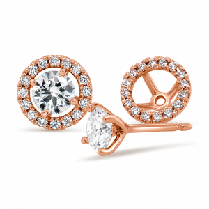Pendientes de tuerca minimalistas con diamantes de talla redonda Adele Halo, de oro macizo de 10K, 14K, 18K, con diamantes extraídos de la tierra, regalo para ella. - Product Image 2
