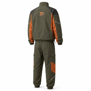 Custom Tech Fleece Men's Winter Jogger Set 350 GSM Heavyweight <b>Patchwork</b> Zip Track <b>Jacket</b> & Tapered Pants OEM Color Block Two - Product Image 5