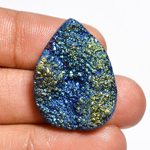 Cabujón de Druzy de Titanio Azul Natural, Gemas FAIJAN, Certificado por Terceros, Precio al por Mayor, Todas las Tallas/Formas, Gema Suelta - Product Image 1