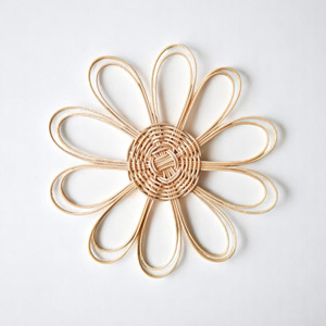 Handweave rattan flower set cheapest price kids party <b>accessories</b> for <b>decoration</b> boho wall hanging - Product Image 5