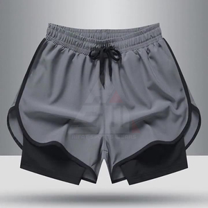 Shorts de bain décontractés pour hommes avec logo personnalisé sur le devant, 100 % coton, taille élastique, respirants, écologiques, séchage rapide, anti-plis - Product Image 5