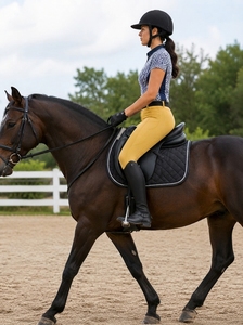 Leggings de equitación para mujer, pantalones de equitación de cintura alta, transpirables, elásticos, con agarre de silicona, pantalones deportivos de entrenamiento - Product Image 5