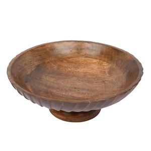 Cuenco grande de madera de mango hecho a mano seguro para alimentos e ideal para uso diario en la cocina o la mesa de comedor para servir ensaladas y frutas - Product Image 1