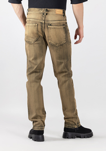 Pantalones Vaqueros de Mezclilla Lavados a la Piedra de Pierna Recta, Cintura Media, Corte Regular, Largos, de Algodón, Estilo Casual Vintage para Hombre, Estilo Otoñal - Product Image 3