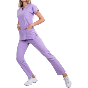 Superior Quality Custom Logo Eco-Friendly Breathable & Washable Short Sleeve Hospital <b>Scrub</b> Sets for Women Nurse Uniforms - Product Image 1