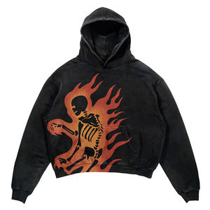 Sudadera con Capucha Extra Grande de Felpa Francesa Lavada al Ácido, Sin Cordones, Diseño Sólido Digital, Otoño, de Nesta Sports - Product Image 2