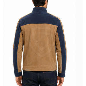 Custom <b>Suede</b> <b>Leather</b> <b>Jacket</b> With Smooth Soft Finish Stand Collar Design For Fashion Brands Retail Stores And Wholesale Orders - Product Image 4