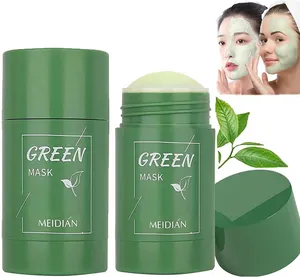 Private Label Natural Purificante Argila Branca Chá Verde Lama Limpeza Máscara para o Rosto Verde Máscara Vara