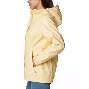 Chaqueta Impermeable Amarilla con Capucha para Mujer, con Cierre y Bolsillos, Corte Regular, para Uso en Exteriores en Todas las Estaciones - Product Image 1