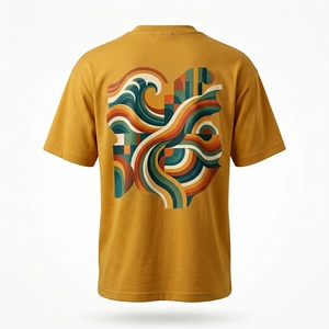 Fabricante OEM de Ropa de Algodón, Camiseta Jersey, Impresión Digital Personalizada, Ropa Urbana de Gran Tamaño, Cuello Redondo, Manga Corta para Hombre - Product Image 2