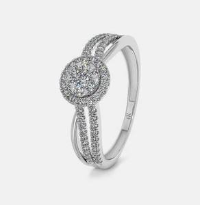 แหวนหมั้นเพชรทรงบริลเลียนต์เคลือบเงิน 18K แบบสั่งทำพิเศษ พร้อมใบรับรอง IGI วงแหวนแต่งงานทองคำขาว - Product Image 4