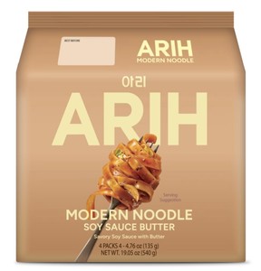 Nouilles coréennes instantanées 135g ARIH, saveur sauce soja, beurre et ail, nouilles sautées en sachet, vente en gros - Product Image 3