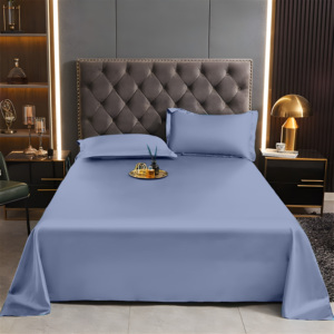 Elegante Juego de Sábanas de Satén Azul Acero con Fundas de Almohada a Juego, Decoración de Dormitorio de Lujo con Acabado Brillante y Suave - Product Image 2
