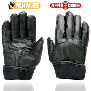 Samroz Sports Leather Men's Leather Gauntlet Lined Motorcycle Hand <b>Gloves</b> - Product Image 2