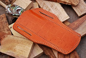 Couteau utilitaire Cowboy Bull Cutter, fait main, lame pleine en acier inoxydable 12c27, lame fixe de qualité industrielle, étui en cuir Pancake - Product Image 5