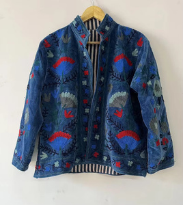 Chaqueta Bomber Suzani Tejida a Mano en Jaipur, India, Bordado a Mano, 100% Algodón, Estilo Étnico Bohemio, Otoño/Invierno, Venta al Por Mayor - Product Image 1
