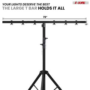 Trípode para Luces de DJ EL de 5 Núcleos, Modelo LS 144 6 BLK WHLS con Ruedas, Barra Transversal de 79 Pulgadas, 6 Puntos Ajustables, Soporte de Iluminación para Escenario de 169.5 Pulgadas - Product Image 2