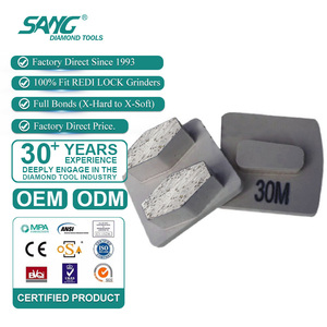SANG Redi Lock Double Hexagon Segments Diamond Grinding Shoes pour meuleuses à béton Husqvarnaa pour béton dur/moyen/fragile - Product Image 1