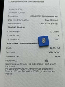 Diamantes Sueltos al por Mayor de 1-3 Quilates, Corte Ovalado, HPHT CVD, Cultivados en Laboratorio, Certificados por IGI, Claridad VVS, para la Fabricación de Joyas - Product Image 2