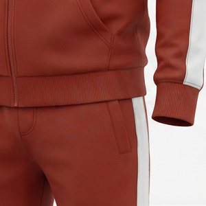 Men's Hooded <b>Tracksuit</b> Solid Color Full Zipper Casual Sportswear Breathable Polyester Jogging Suit Autumn Wear - Product Image 5