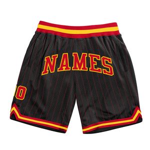 Shorts de basket-ball décontractés unisexes authentiques et respirants pour l'été, taille mi-haute élastique, en Spandex/Polyester avec poches - Product Image 3